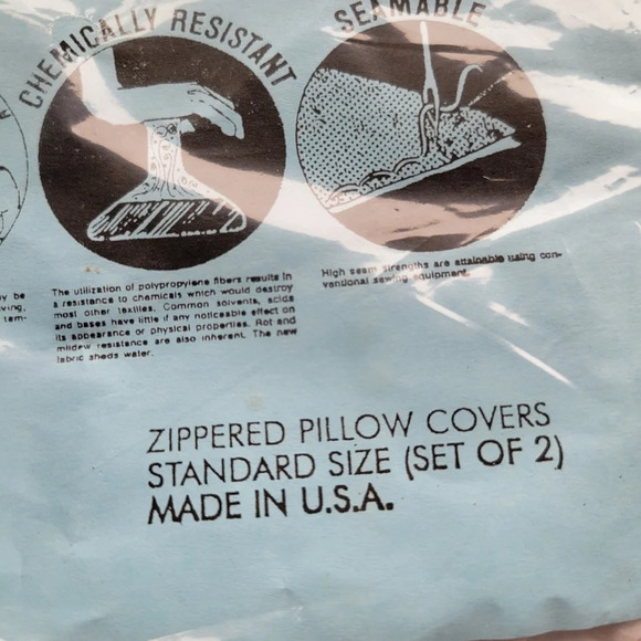 NWOT Spunbonded Pacage  of 2 standard zipper pillow covers - Picture 2 of 6